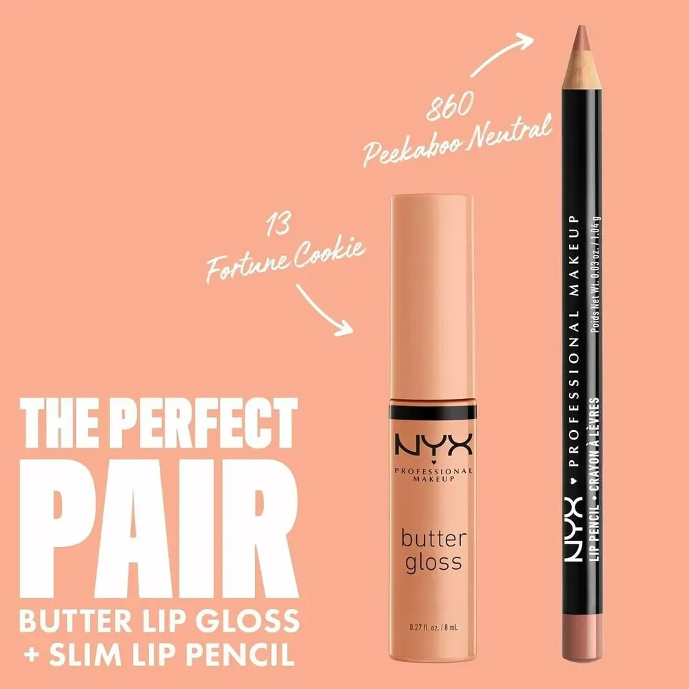 NYX Professional Makeup Slim Lip Pencil Creamy Lip Liner Peakaboo Neutral 1ct